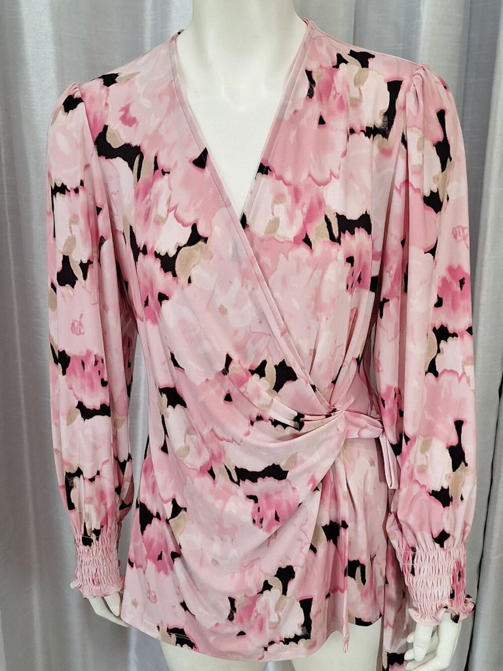 Anne Klein NWT new women's blouse floral pink size PL petite large
